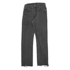 LEVI'S 505 Mens Jeans Black Regular Straight Denim Medium W26 L31 Frayed Hem