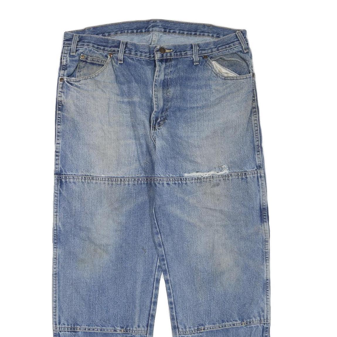 DICKIES Mens Jeans Blue Regular Regular Denim Medium W38 L30 Workwear Zip