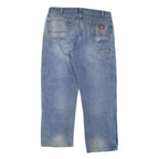 DICKIES Mens Jeans Blue Regular Regular Denim Medium W38 L30 Workwear Zip
