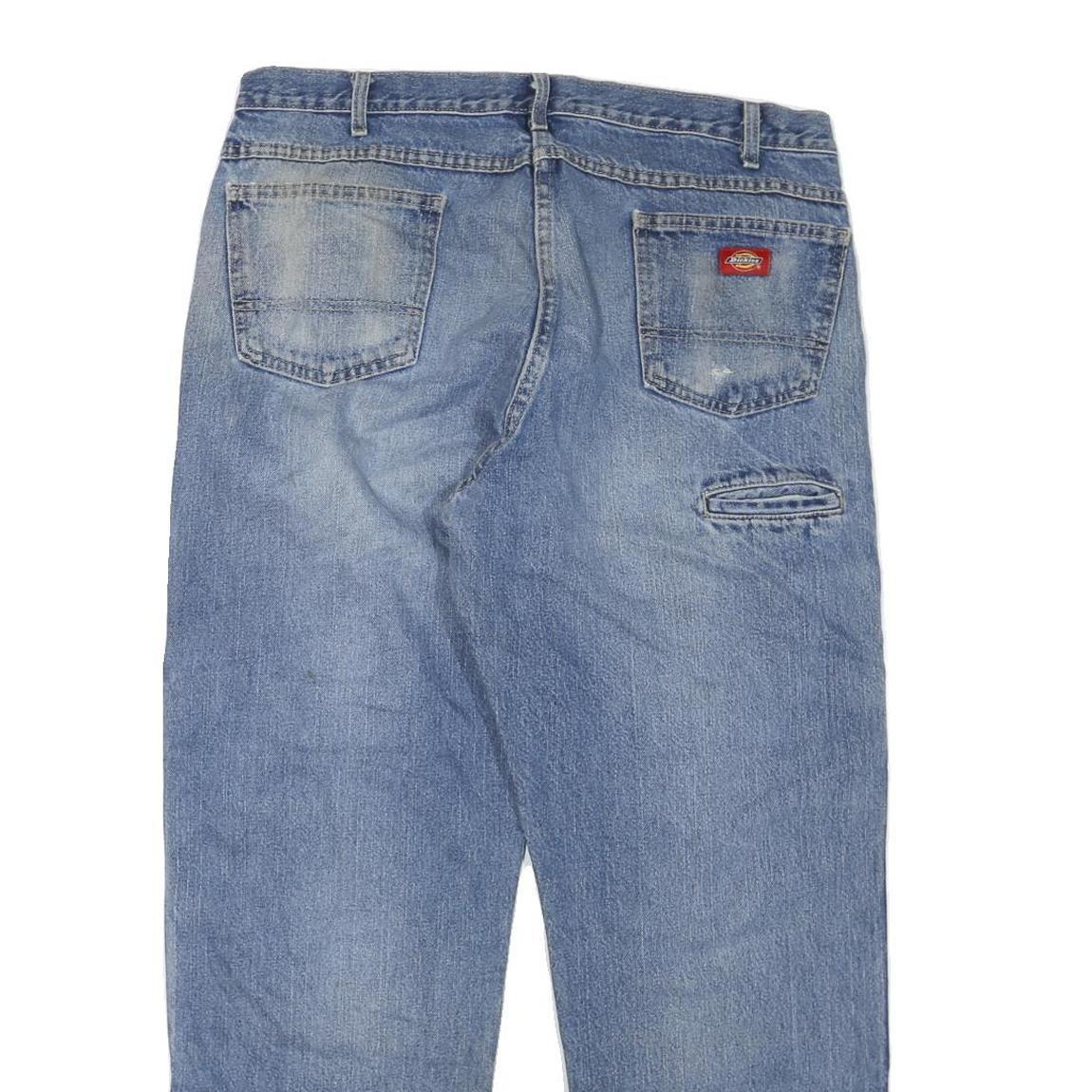 DICKIES Mens Jeans Blue Regular Regular Denim Medium W38 L30 Workwear Zip