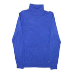 CALVIN KLEIN Mens Blue Plain Roll Neck Basic Knit Jumper M Lightweight Soft