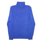 CALVIN KLEIN Mens Blue Plain Roll Neck Basic Knit Jumper M Lightweight Soft