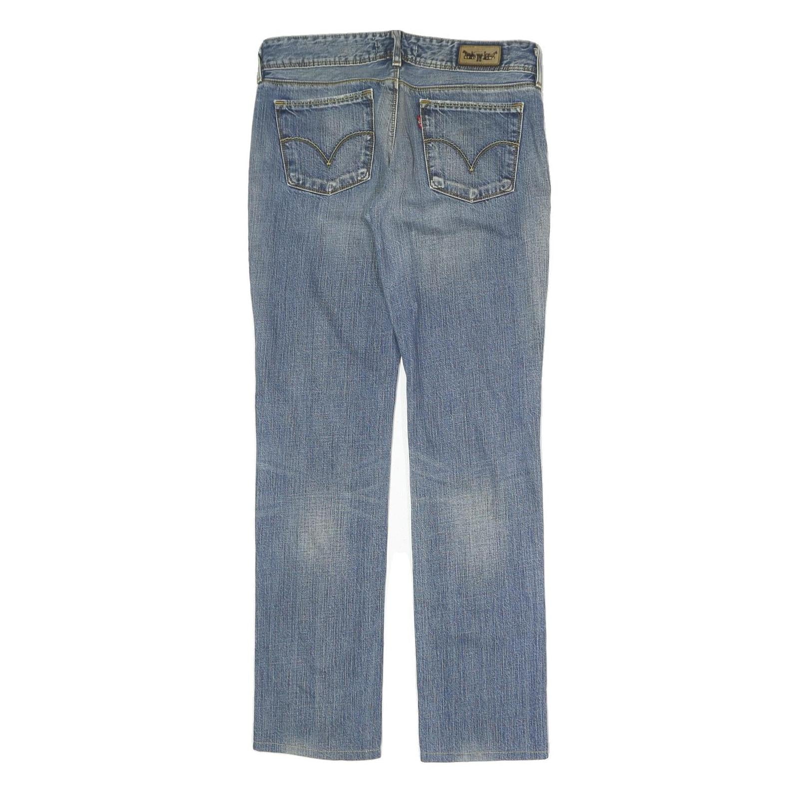 LEVI'S 570 Mens Jeans Blue Regular Straight Denim Medium W31 L34 Zip Cotton