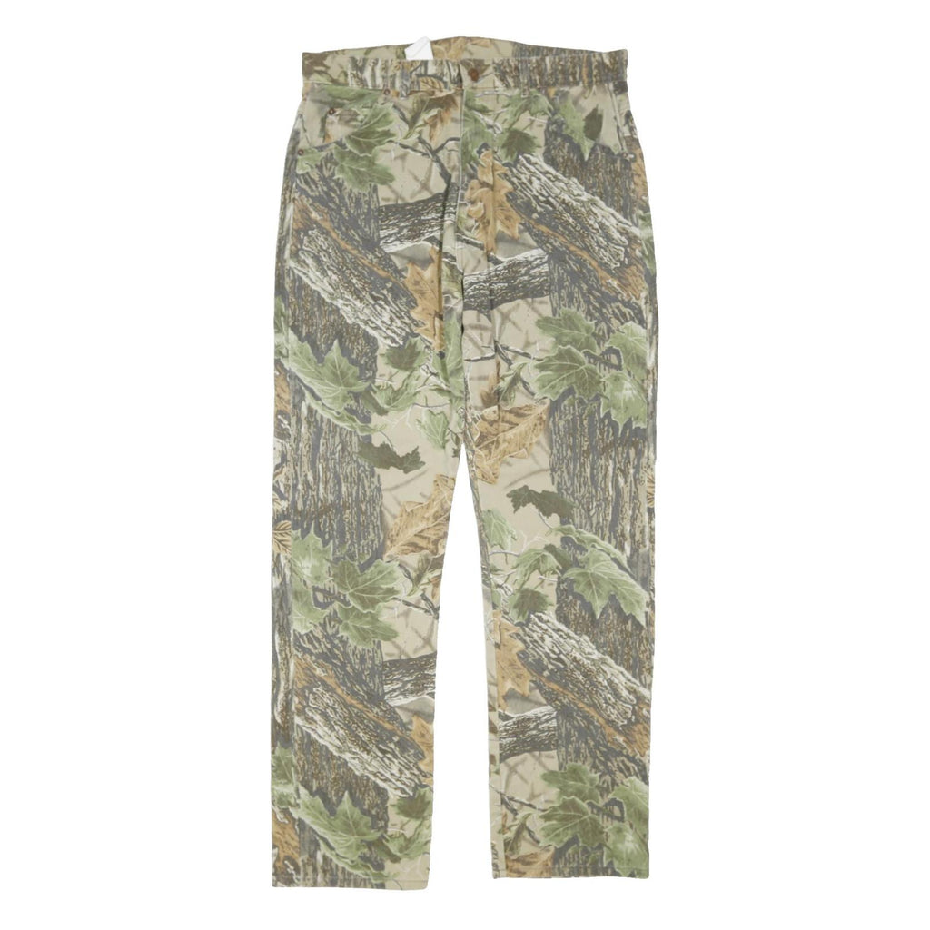 DUXBAK Mens Cotton Blend Camouflage Regular Fit Straight Leg Trousers W34 L45
