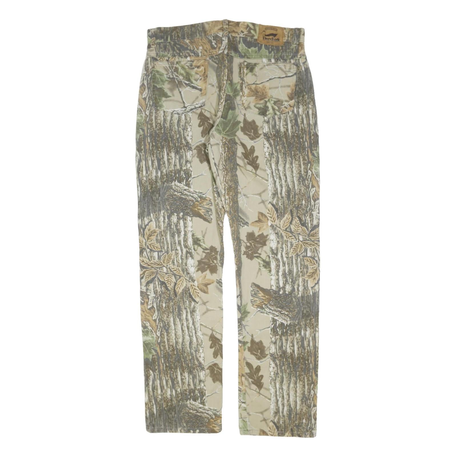 DUXBAK Mens Cotton Blend Camouflage Regular Fit Straight Leg Trousers W34 L45