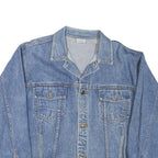 Mens Blue Denim Cotton Blend Button Jacket M Plain Classic Casual Outerwear