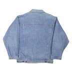 Mens Blue Denim Cotton Blend Button Jacket M Plain Classic Casual Outerwear