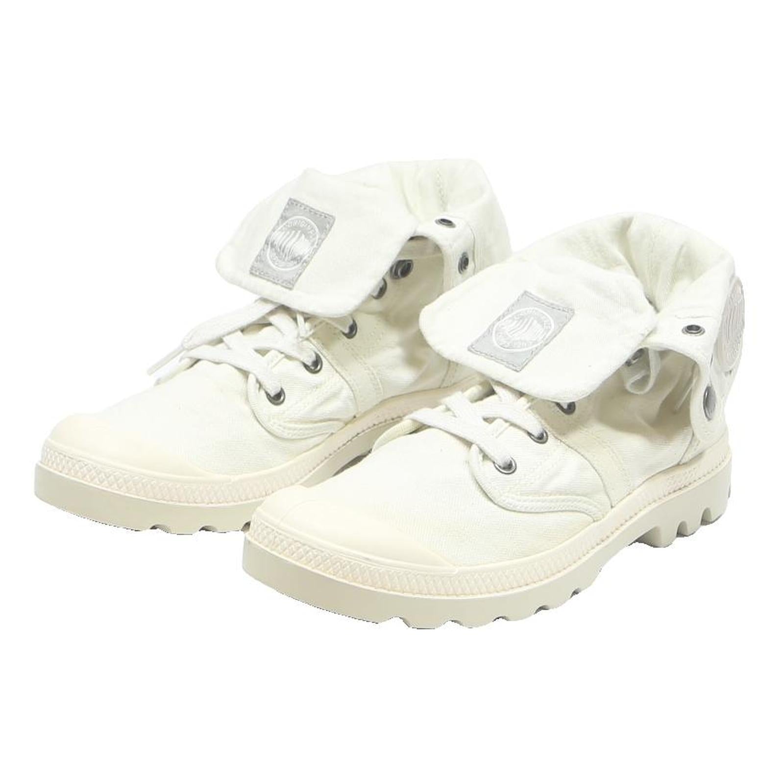 PALLADIUM Pallabrouse Fold Mens Ankle Boots White Synthetic UK 7 Durable Lace-Up