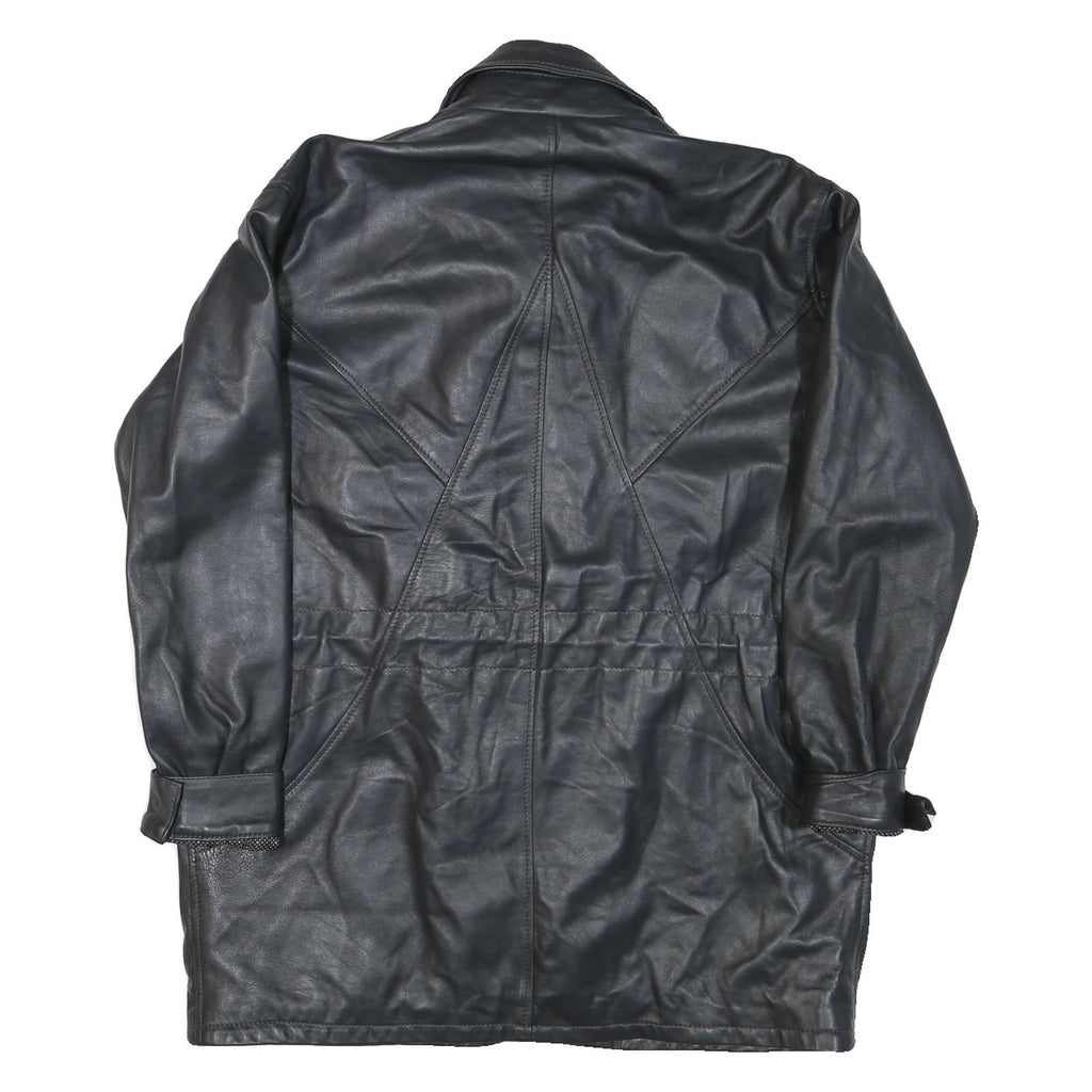 Mens Black Leather Classic Jacket XS Leather Zip Plain Stylish Lightweight