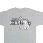 REEBOK Mens Grey NFL Super Bowl Champions Graphic T-Shirt M Crew Neck Short