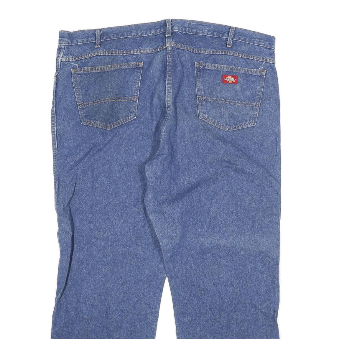 DICKIES Mens Jeans Blue Regular Straight Denim Medium W42 L30 Workwear