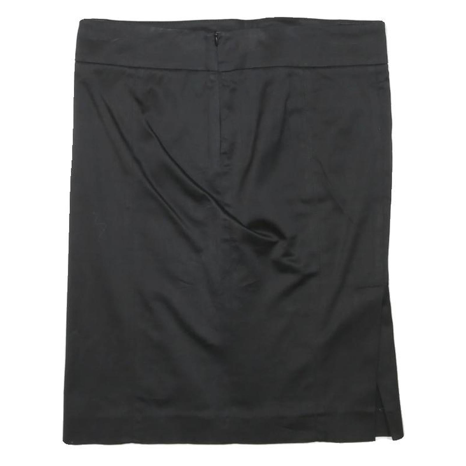 PINKO Womens Black Pencil Knee Length Polyester Blend Plain Skirt L Elegant