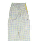 Womens Cotton Blend Regular Fit Straight Trousers Blue & Cream Check W24 L20
