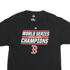 MAJESTIC Mens Black Boston World Series Champions T-Shirt L Short Sleeve Crew