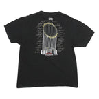 MAJESTIC Mens Black Boston World Series Champions T-Shirt L Short Sleeve Crew