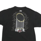 MAJESTIC Mens Black Boston World Series Champions T-Shirt L Short Sleeve Crew