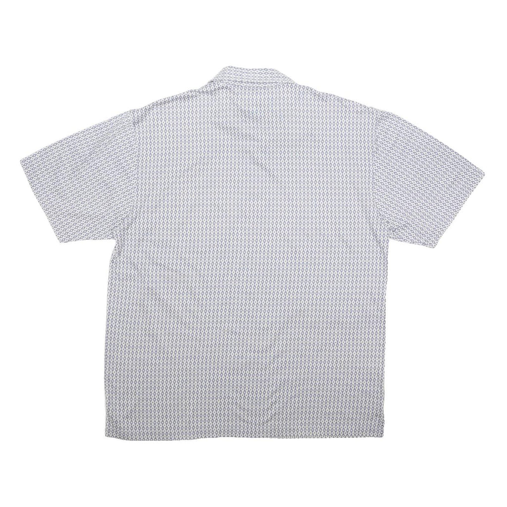 PENDLETON Mens Blue & White Geometric Short Sleeve Polo Shirt L Cotton Casual