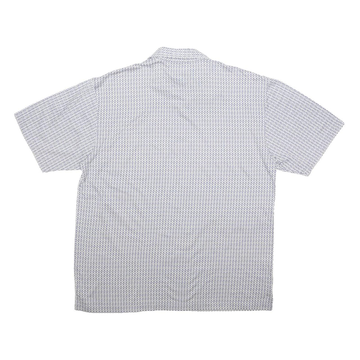 PENDLETON Mens Blue & White Geometric Short Sleeve Polo Shirt L Cotton Casual