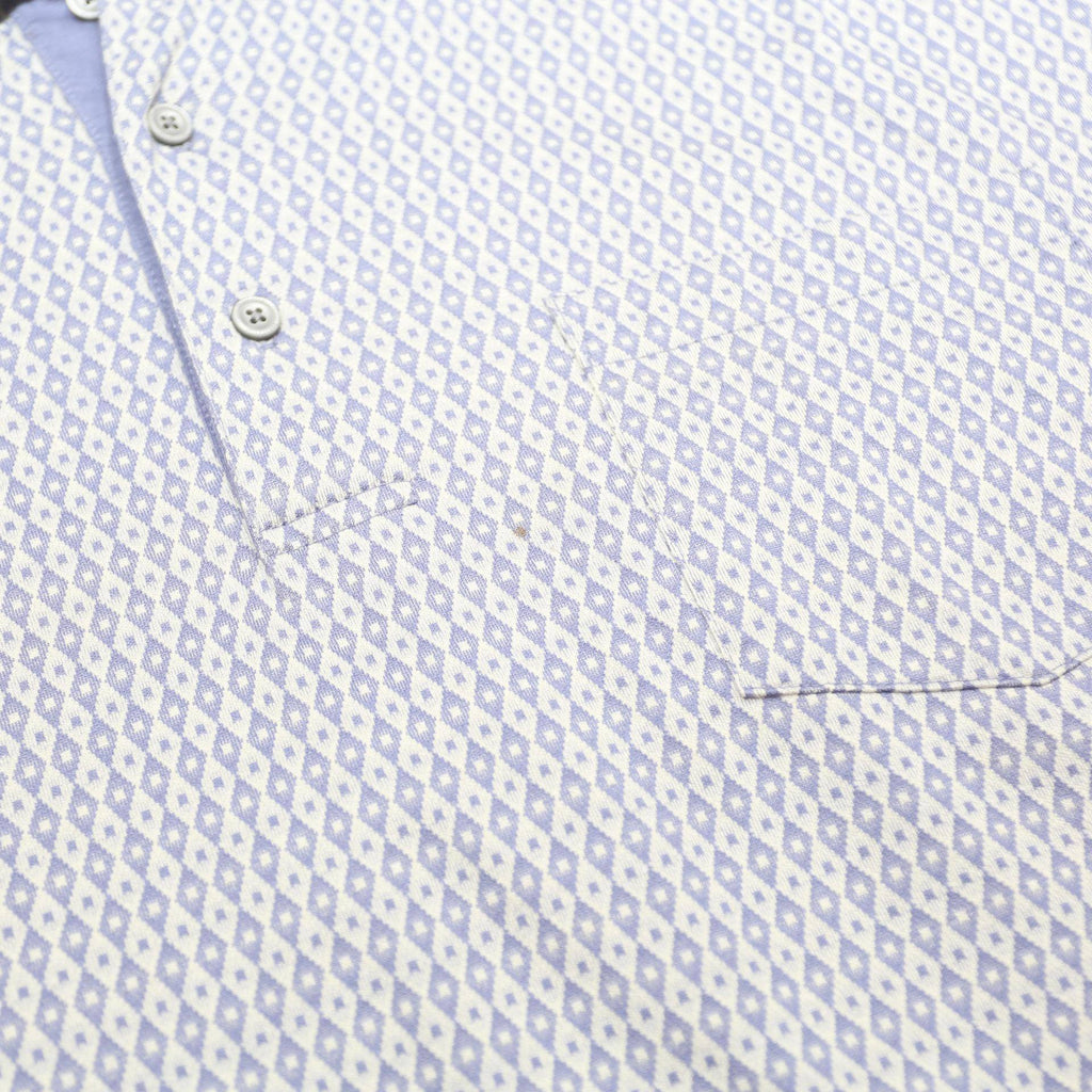 PENDLETON Mens Blue & White Geometric Short Sleeve Polo Shirt L Cotton Casual