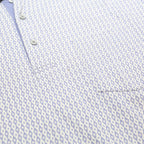 PENDLETON Mens Blue & White Geometric Short Sleeve Polo Shirt L Cotton Casual