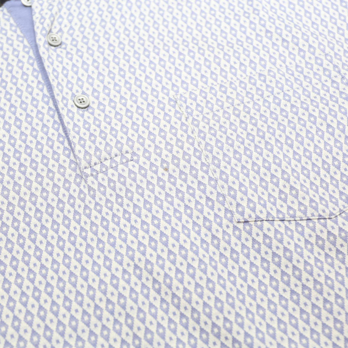 PENDLETON Mens Blue & White Geometric Short Sleeve Polo Shirt L Cotton Casual