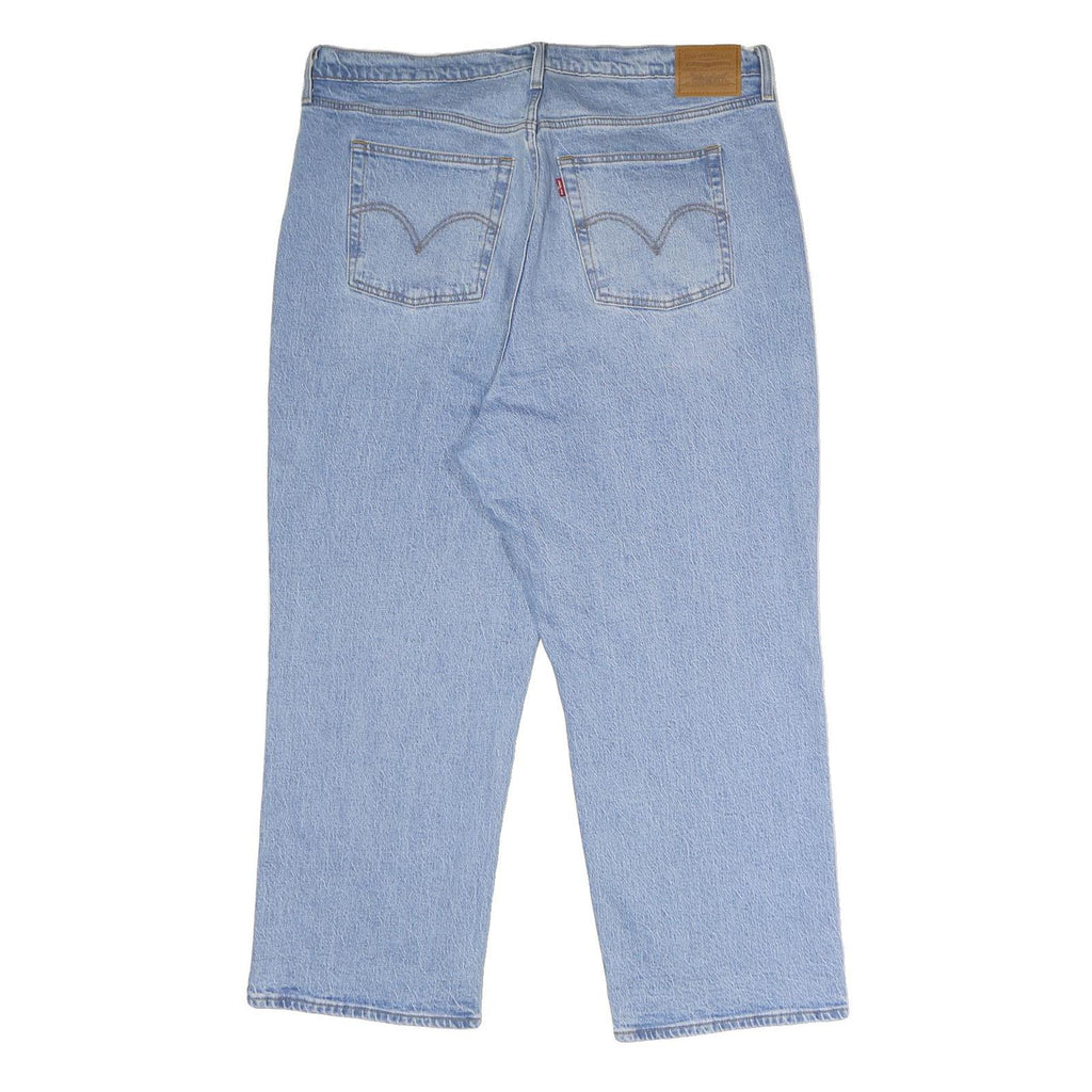 LEVI'S Ribcage Straight Ankle Womens Jeans Blue Relaxed Straight Denim Light W38