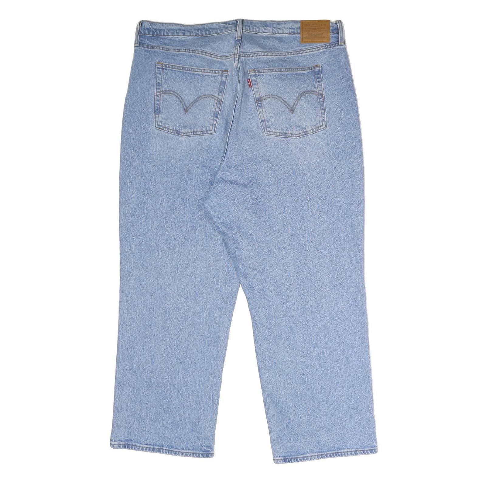 LEVI'S Ribcage Straight Ankle Womens Jeans Blue Relaxed Straight Denim Light W38