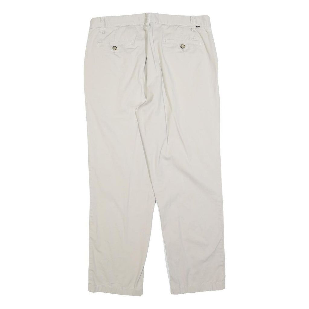 NAUTICA Mens Regular Fit Beige Cotton Blend Trousers W34 L30 Classic Zip Closure