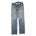 LEVI'S 501 Mens Jeans Blue Regular Straight Denim Light W32 L34 Classic Button