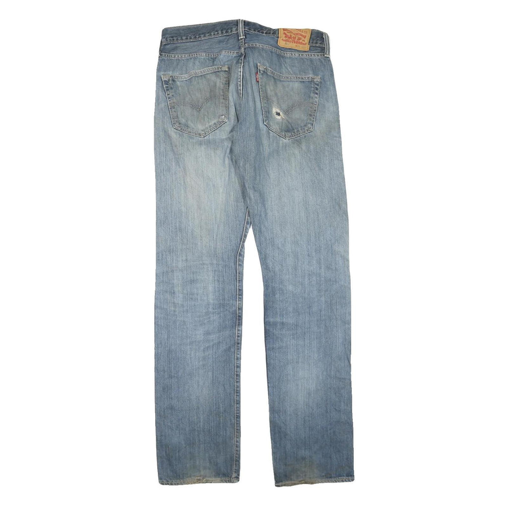 LEVI'S 501 Mens Jeans Blue Regular Straight Denim Light W32 L34 Classic Button