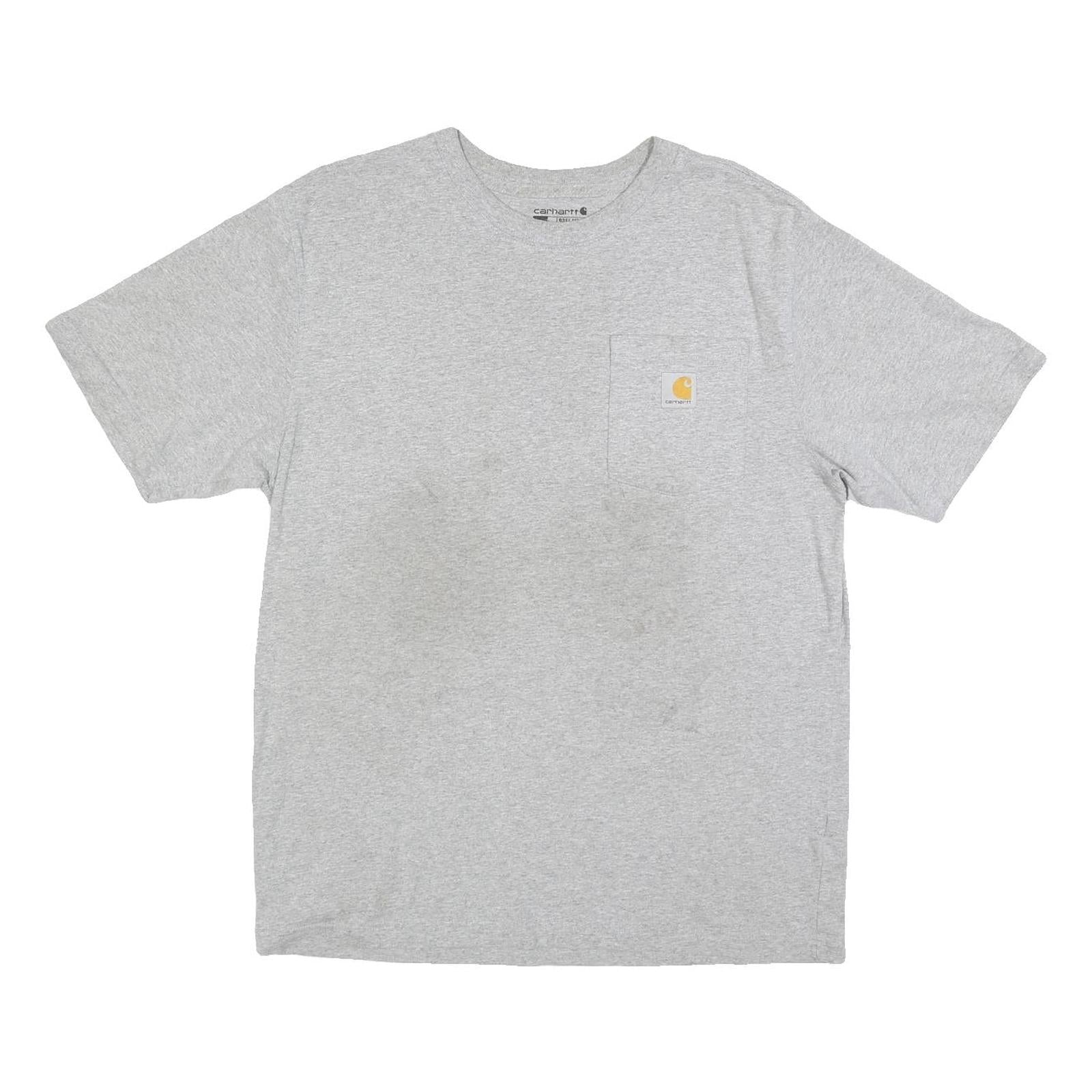 CARHARTT Mens Grey Pocket T-Shirt M Short Sleeve Crew Neck Plain Cotton Blend
