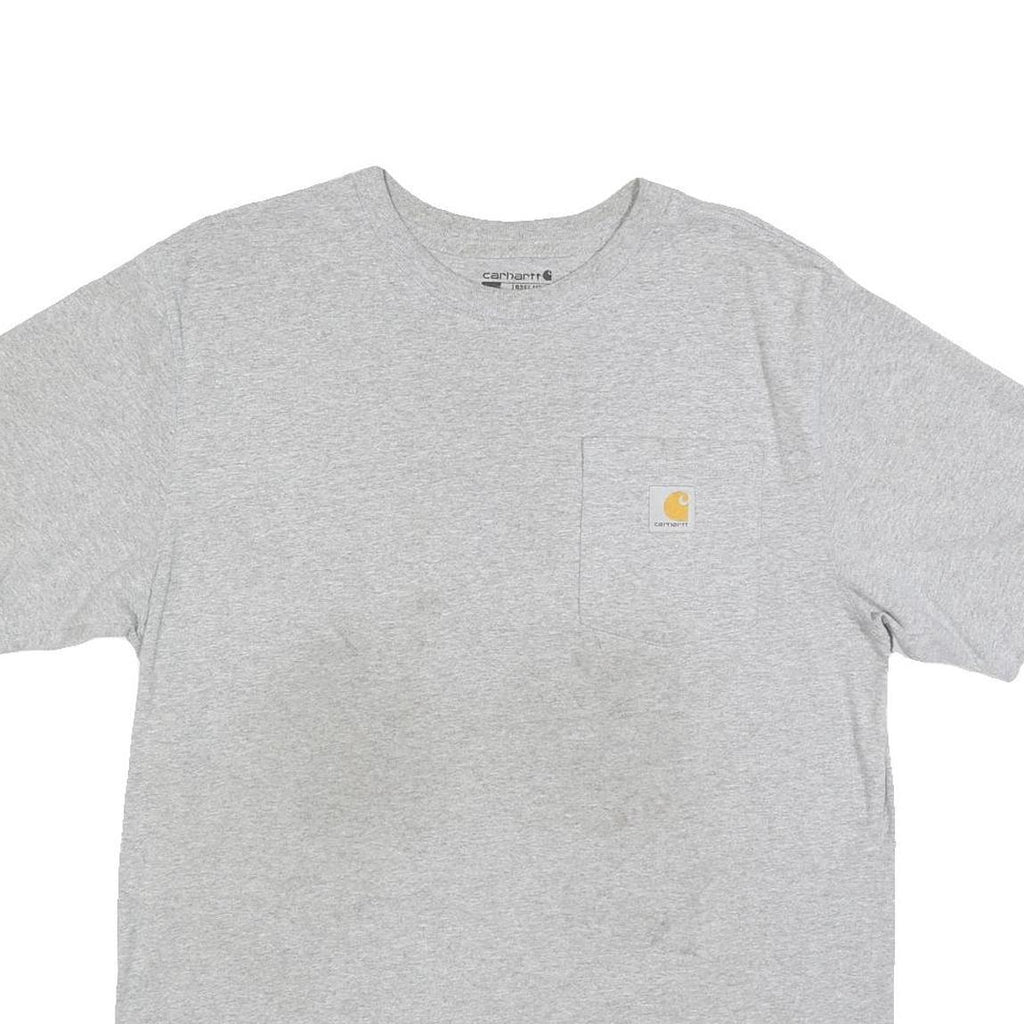 CARHARTT Mens Grey Pocket T-Shirt M Short Sleeve Crew Neck Plain Cotton Blend