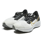 NIKE Zoom Boys Low Top Trainers White & Black Synthetic Microfibre UK 2