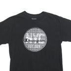CHAMPION Mens Black Graphic T-Shirt M Short Sleeve Crew Neck Cotton Blend