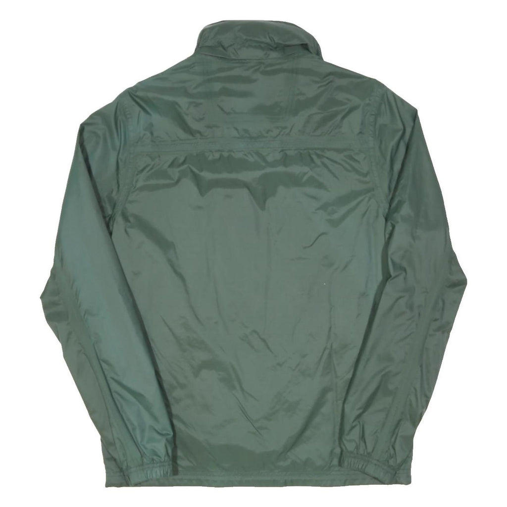 TIMBERLAND Mens Green S Nylon Zip Jacket Plain Lightweight Windbreaker