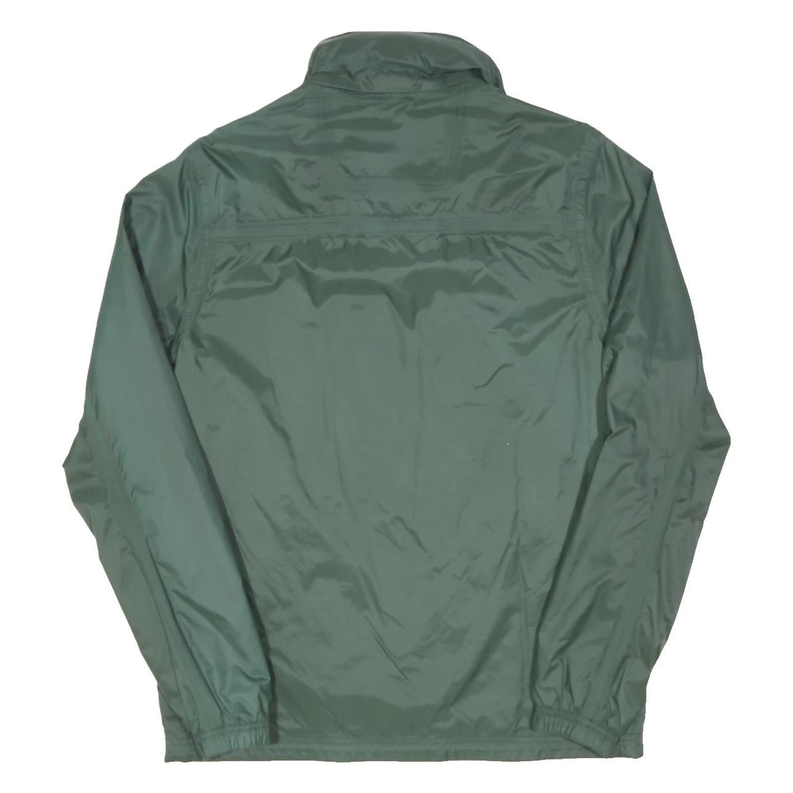 TIMBERLAND Mens Green S Nylon Zip Jacket Plain Lightweight Windbreaker