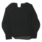 ZARA Womens Black Basic Long Sleeve Round Neck Top M Lightweight