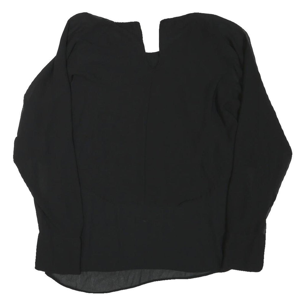 ZARA Womens Black Basic Long Sleeve Round Neck Top M Lightweight