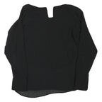 ZARA Womens Black Basic Long Sleeve Round Neck Top M Lightweight