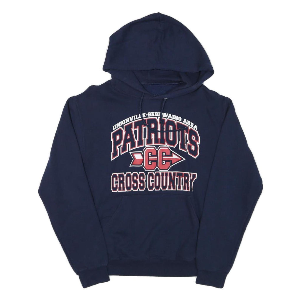 Mens Navy Blue Patriots Cross Country Hoodie M Cotton Blend