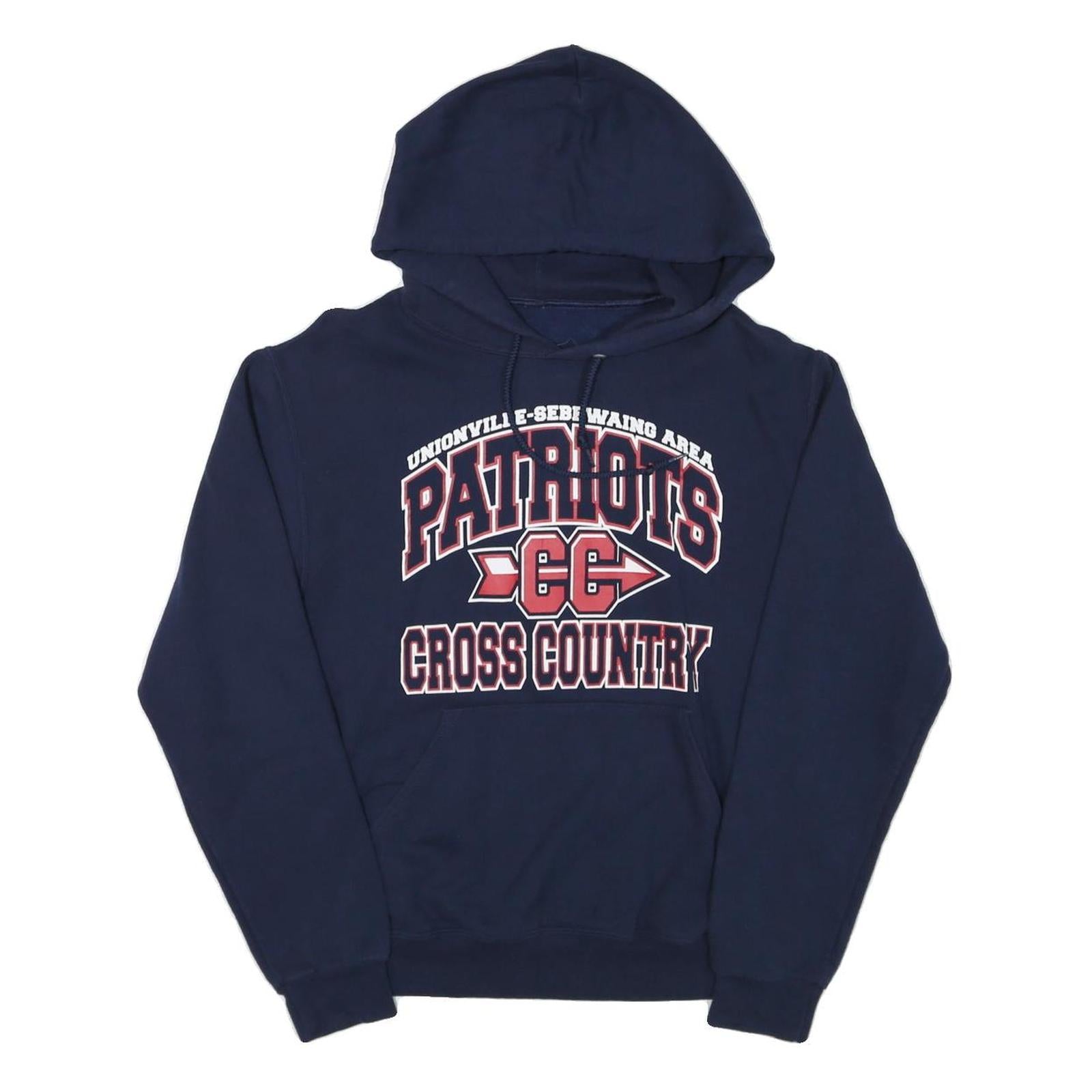 Mens Navy Blue Patriots Cross Country Hoodie M Cotton Blend