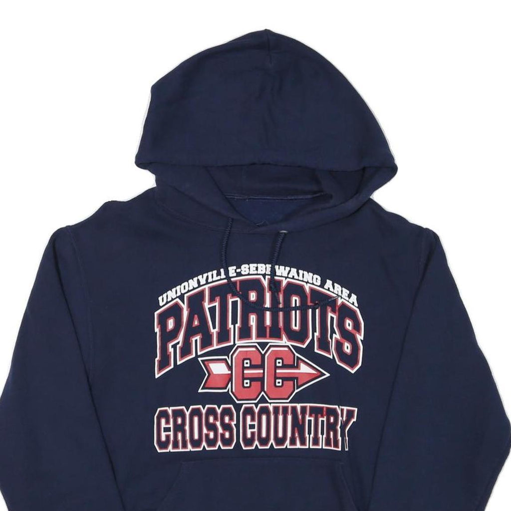 Mens Navy Blue Patriots Cross Country Hoodie M Cotton Blend