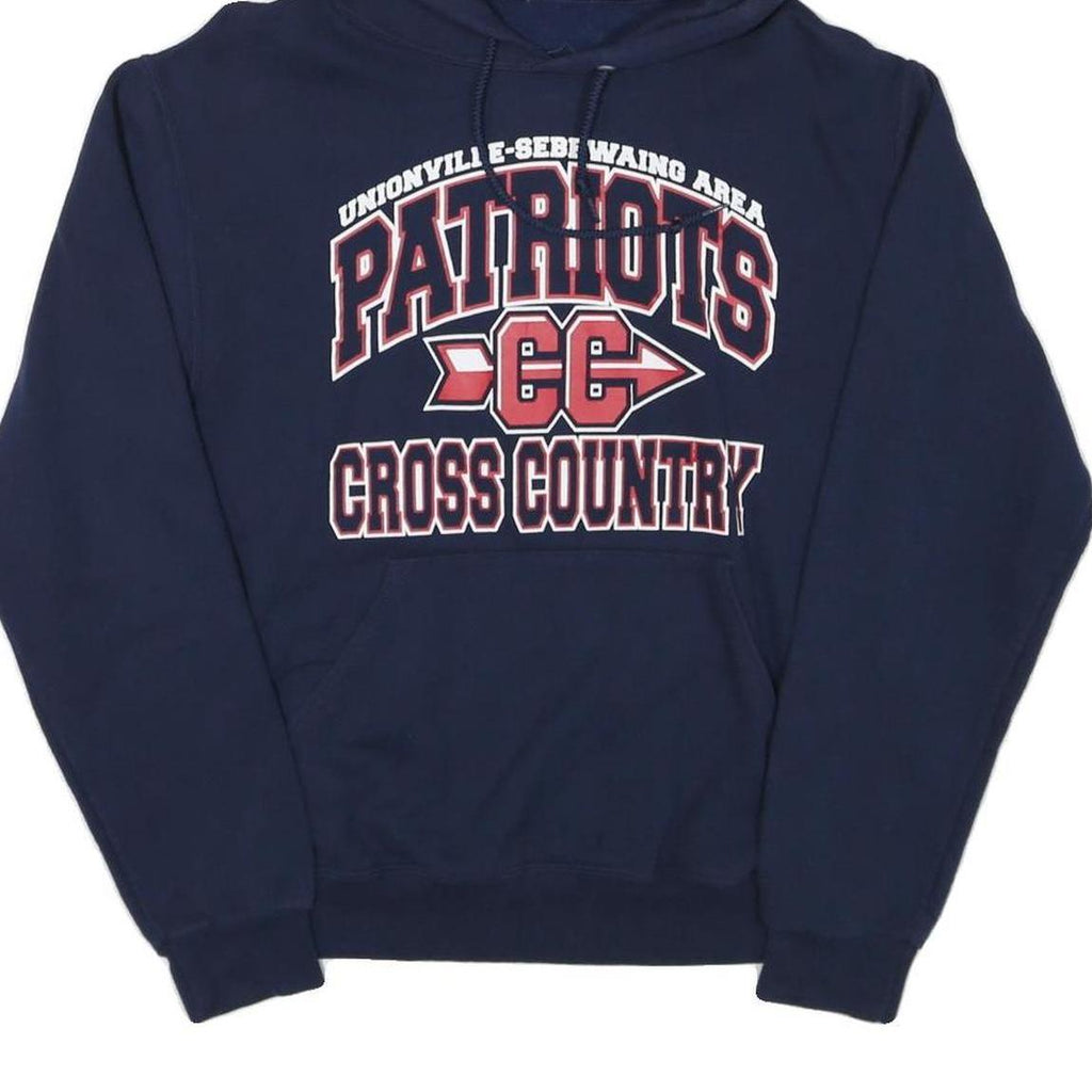 Mens Navy Blue Patriots Cross Country Hoodie M Cotton Blend