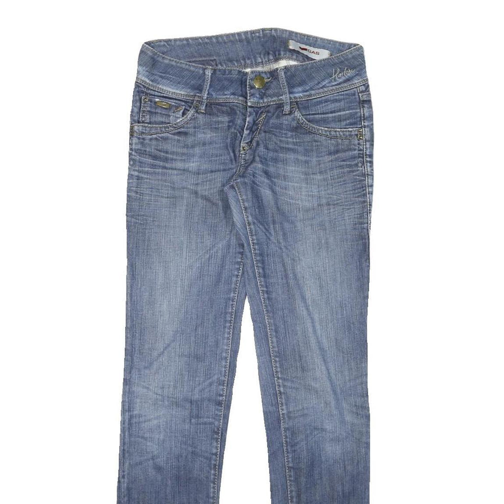 GAS Womens Slim Blue Denim Slim Jeans W28 L31 Casual Zip Cotton Blend