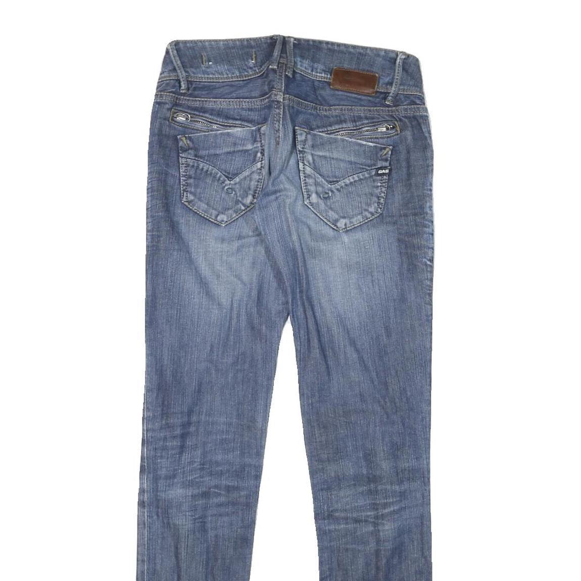 GAS Womens Slim Blue Denim Slim Jeans W28 L31 Casual Zip Cotton Blend