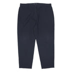 M&S Womens Blue & Navy Regular Fit Straight Leg Woven Trousers W39 L28 Zip