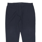 M&S Womens Blue & Navy Regular Fit Straight Leg Woven Trousers W39 L28 Zip