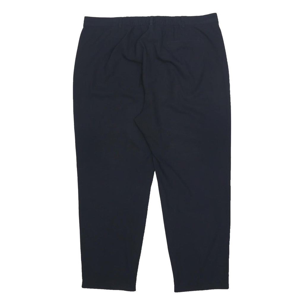 M&S Womens Blue & Navy Regular Fit Straight Leg Woven Trousers W39 L28 Zip