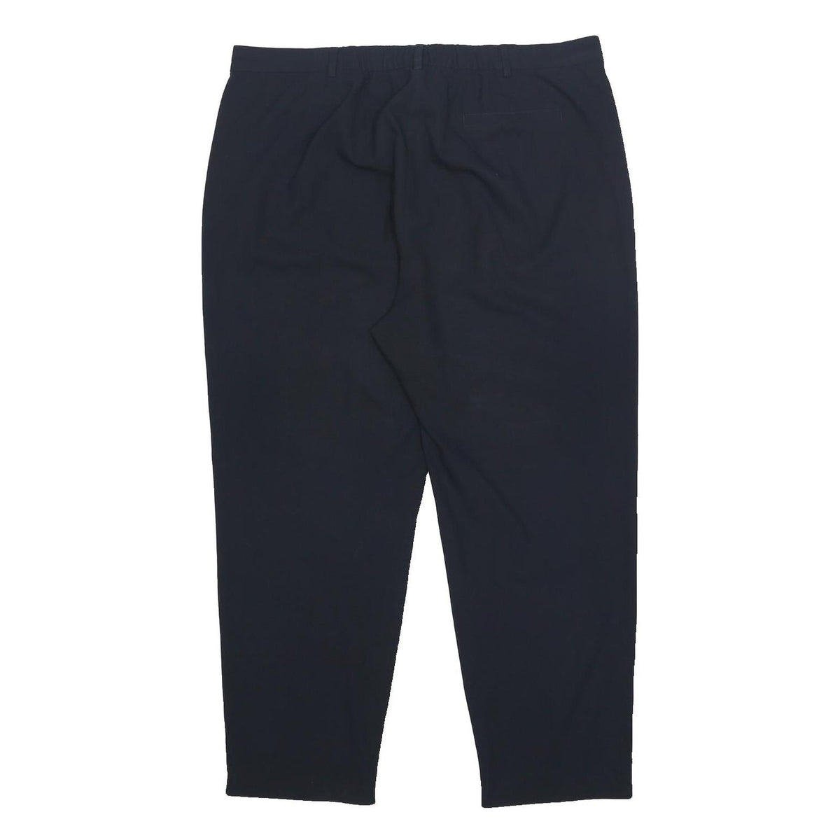 M&S Womens Blue & Navy Regular Fit Straight Leg Woven Trousers W39 L28 Zip
