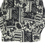 LES ESSENTIALS Womens Black & White Printed Shirt Long Sleeve Collared M Button